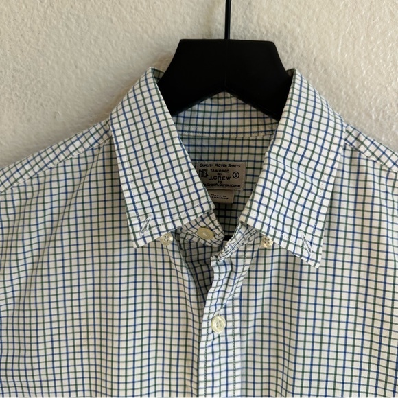 J Crew Blue Green Plaid Button Down Casual Long Sleeve Shirt Men’s Size Small - Picture 4 of 7